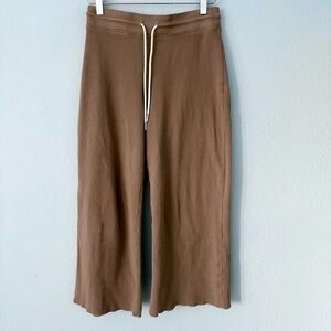 MATE The Label Pants Wide Leg Waffle Knit Ankle Crop